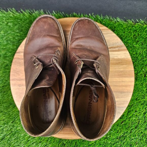 Clarks Originals Brown Leather Desert Boots Crepe Sole Chukka Boots Mens 10.5 M main image 6